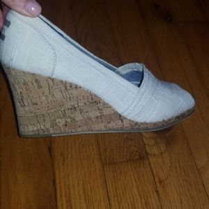 Toms wedge open toe shoes
